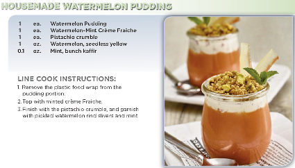 Recipe Mapping&##x3a; Housemade Watermelon Pudding and Pacific Rim Grilled Watermelon and Pork Belly Salad