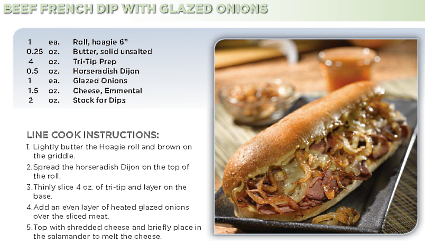Recipe Mapping&##x3a; Grilled Ahi with Pickled Ginger Onion Relish and Beef French Dip with Glazed Onions